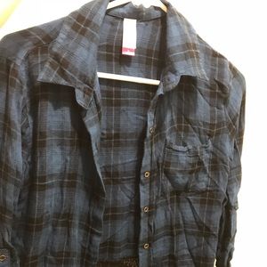 No Boundaries Blue Flannel